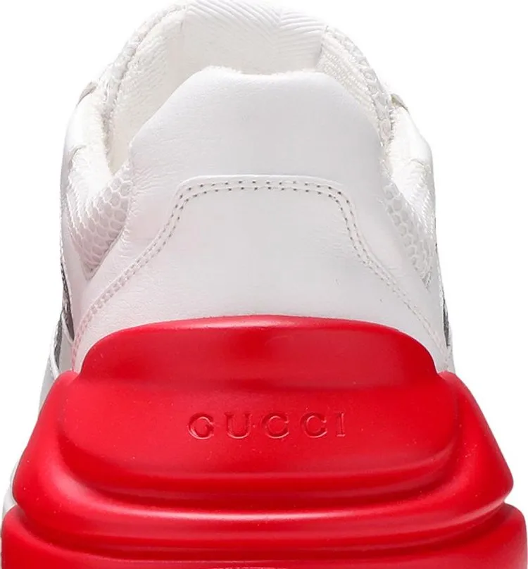 Gucci Rhyton White Red Green Reflective Sneakers, white