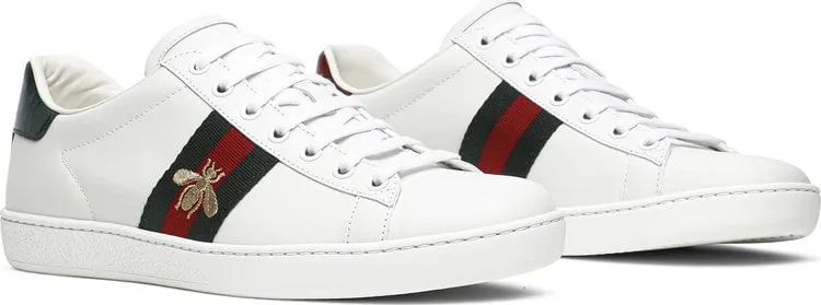 Gucci Wmns Ace Low Bee Embroidered sneakers, white