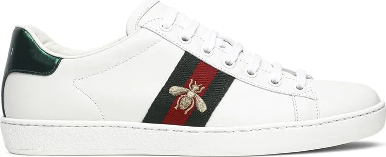 Gucci Wmns Ace Low Bee Embroidered sneakers, white