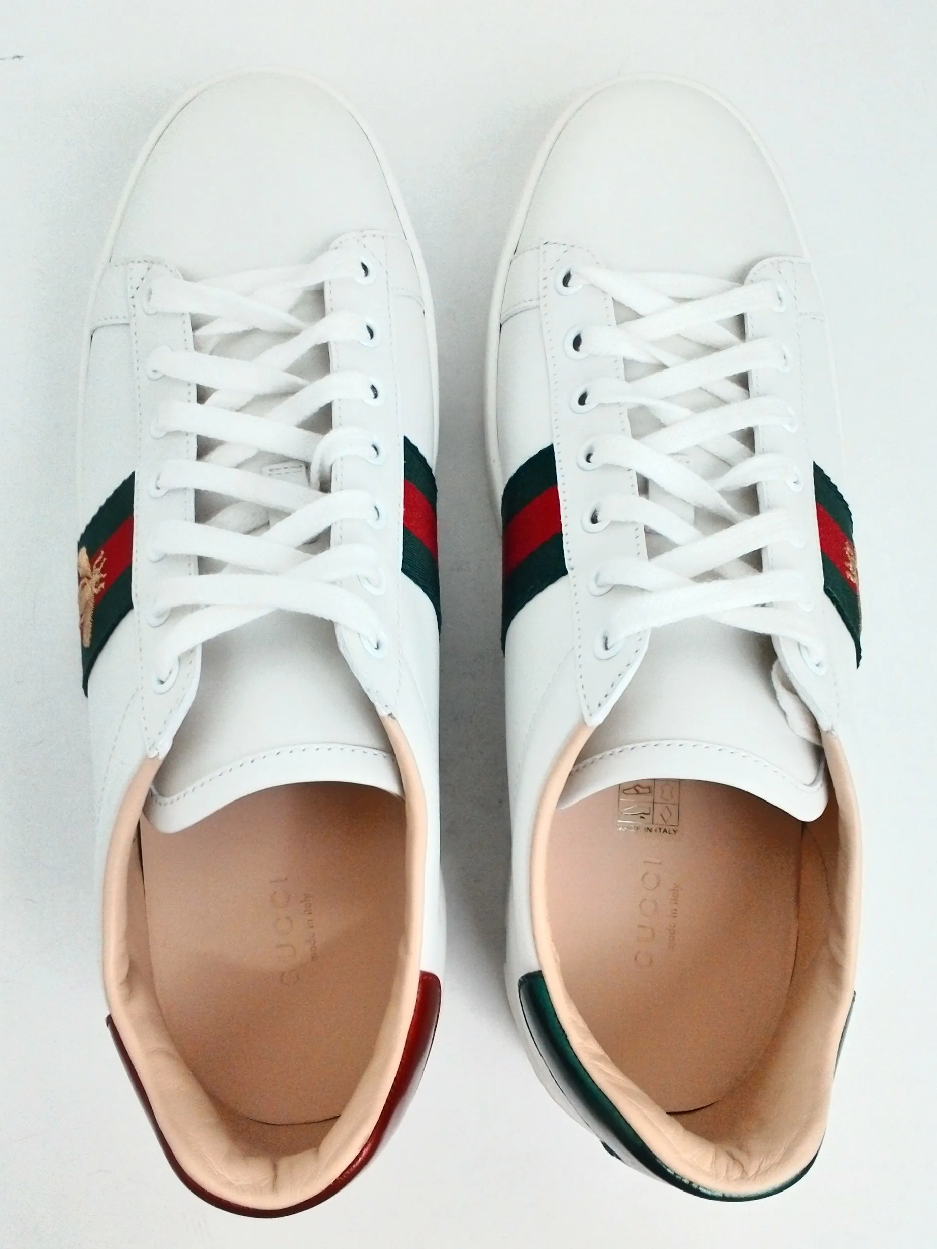 Gucci Women's Miro sot silk White/Red/Green Platform Sneakers Size 42