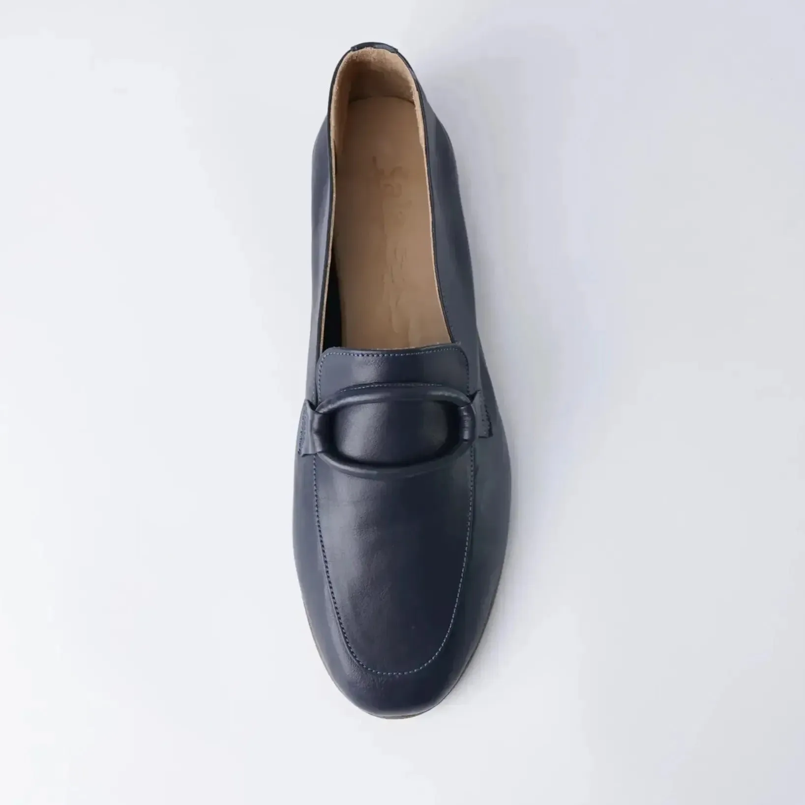 Joanne Navy Leather Loafers