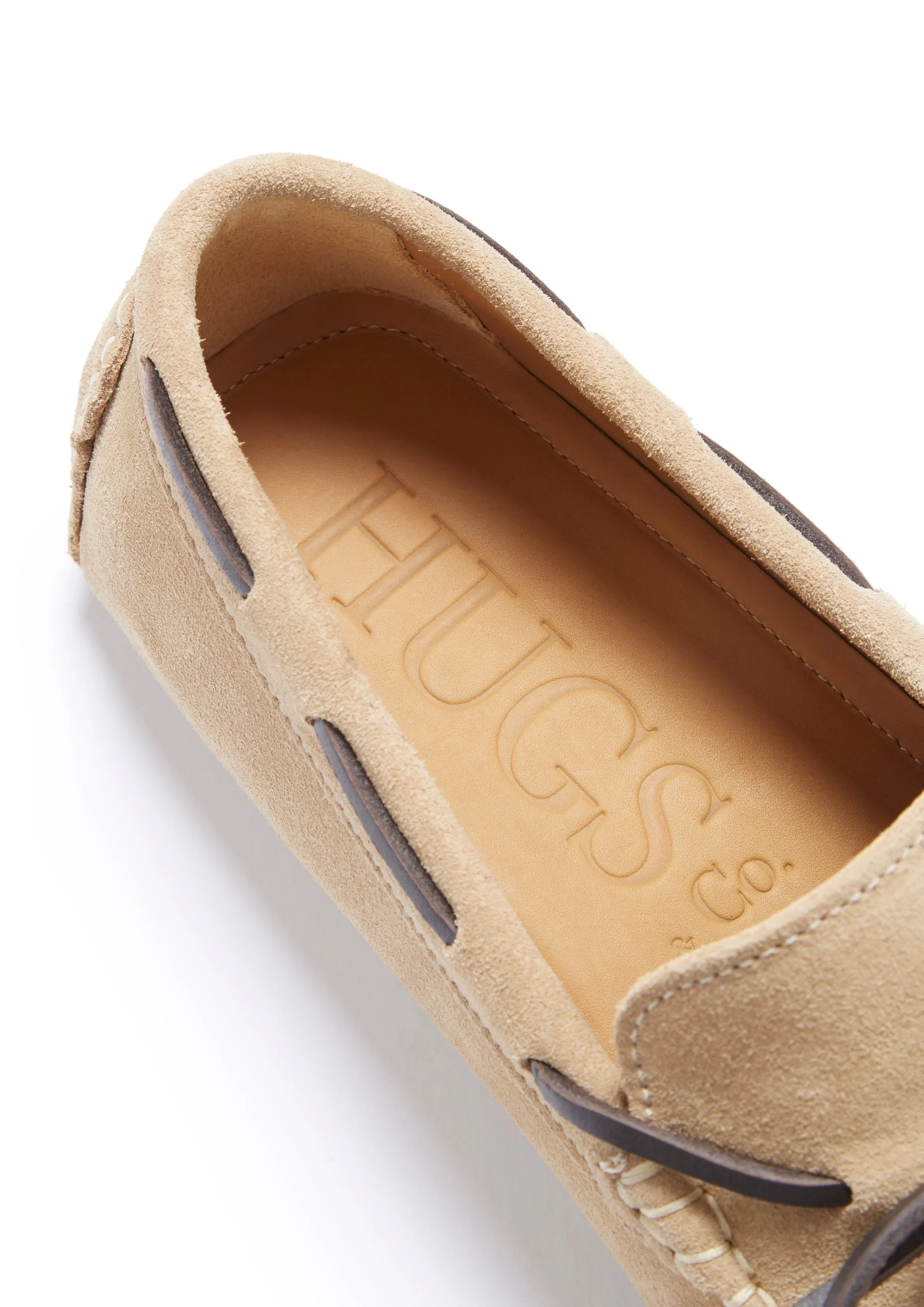 Laced Driving Loafers, taupe suede