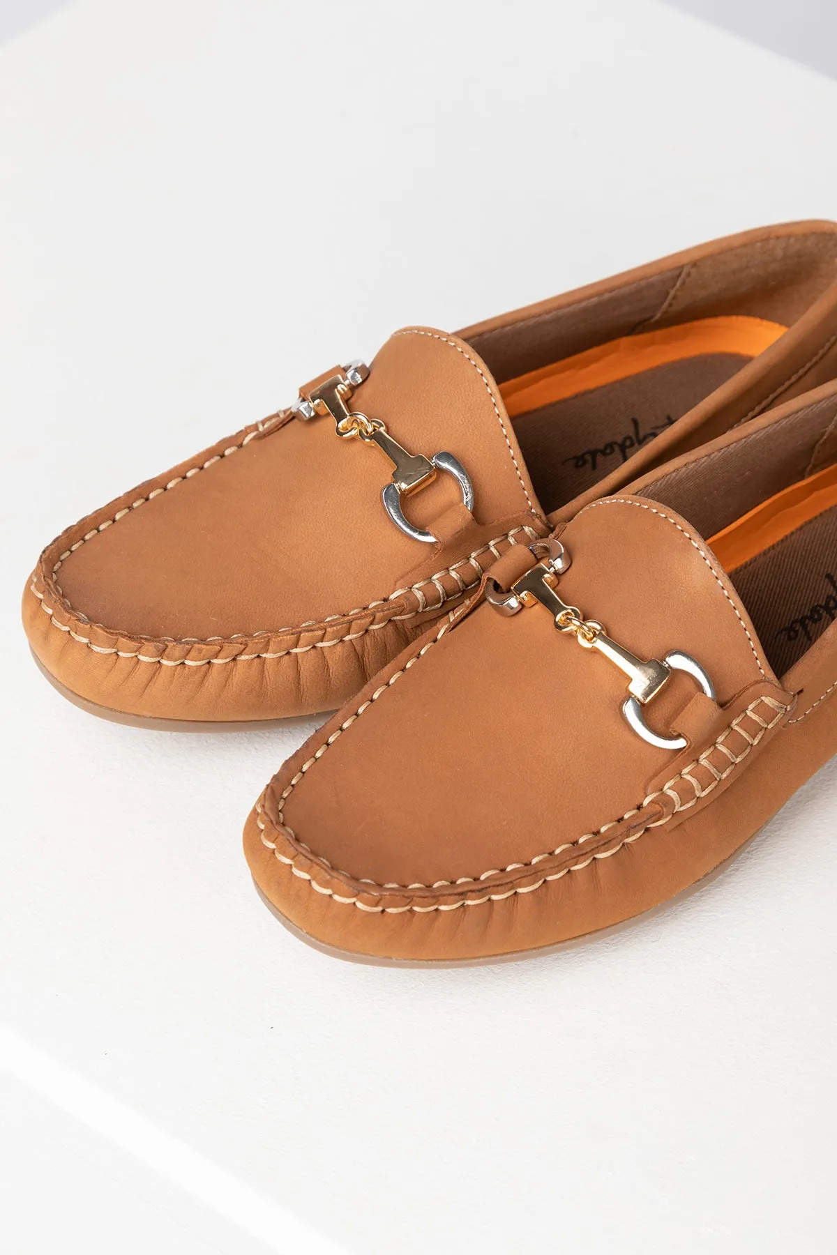 Ladies Nubuck Snaffle Driving Loafers - Wrelton