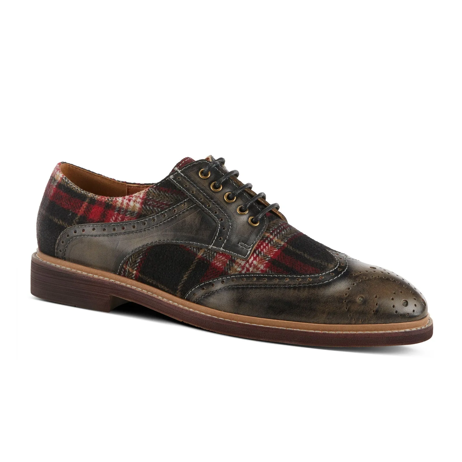 L'Artiste Thavo-Plaid Oxford (Men) - Grey Multi