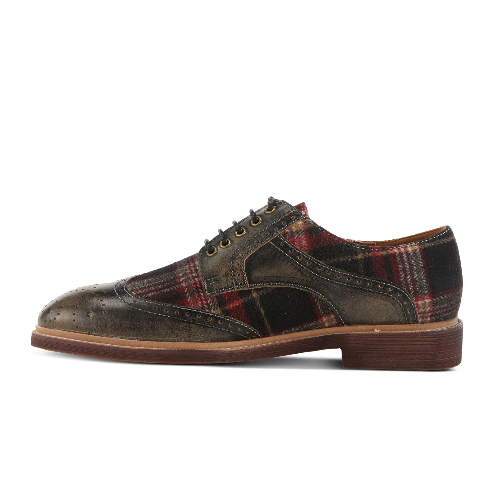 L'Artiste Thavo-Plaid Oxford (Men) - Grey Multi