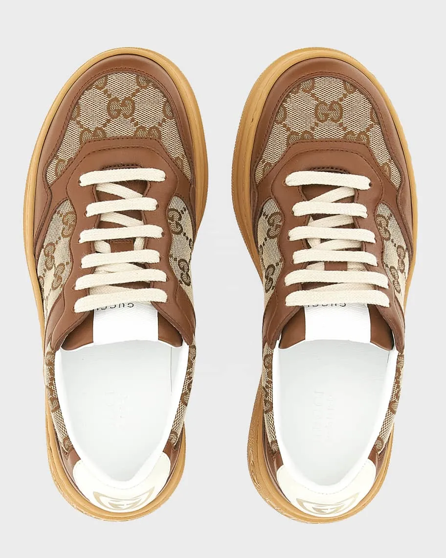 Low-top sneakers in canvas with GG Gucci pattern