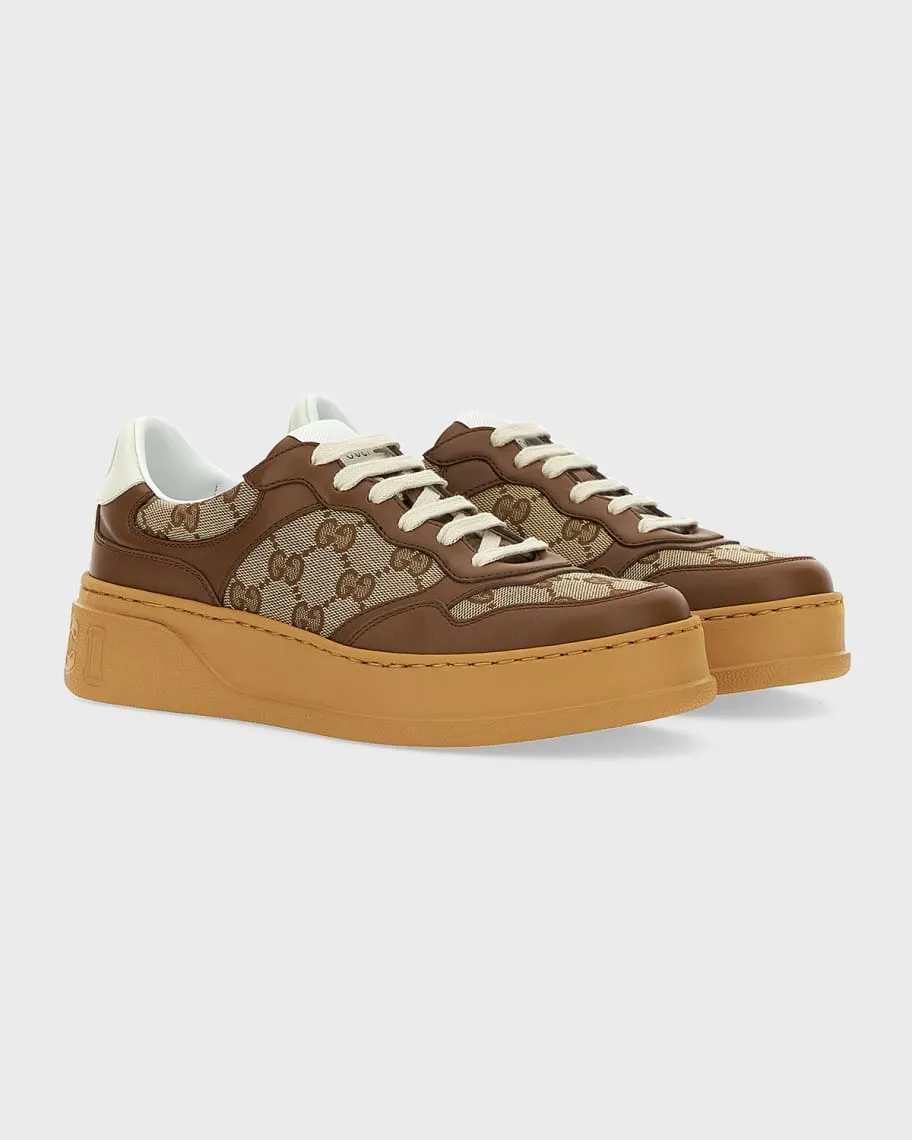 Low-top sneakers in canvas with GG Gucci pattern