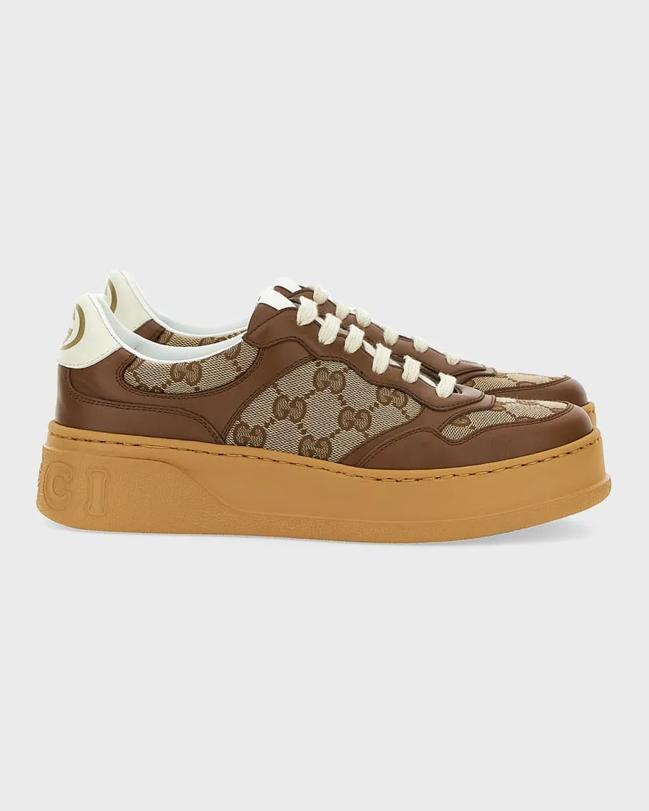 Low-top sneakers in canvas with GG Gucci pattern