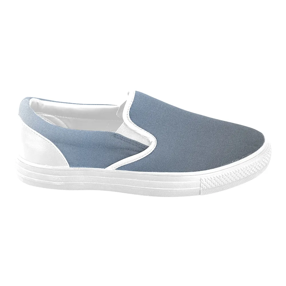 Men's Big Size Gradient Grey Solids Print Slip-on Canvas Shoes