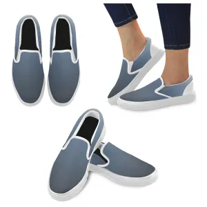 Men's Big Size Gradient Grey Solids Print Slip-on Canvas Shoes