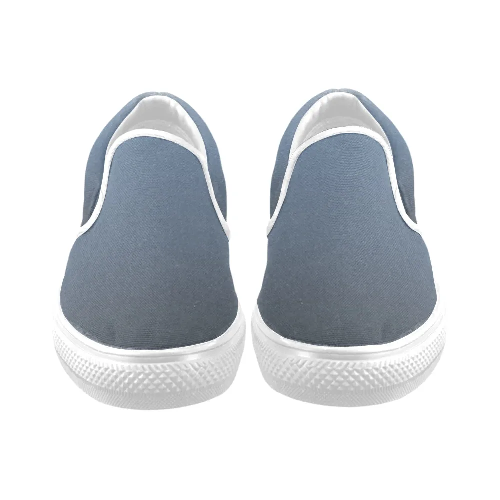 Men's Big Size Gradient Grey Solids Print Slip-on Canvas Shoes