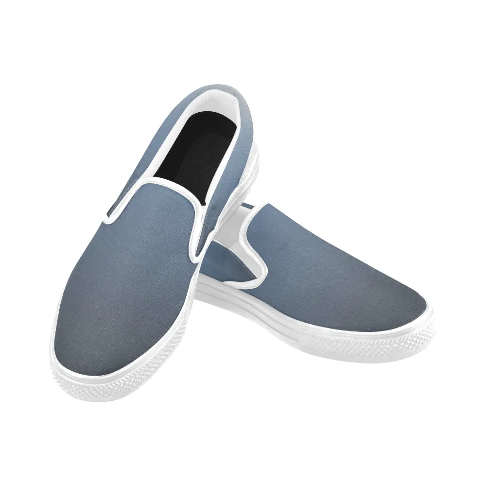 Men's Big Size Gradient Grey Solids Print Slip-on Canvas Shoes