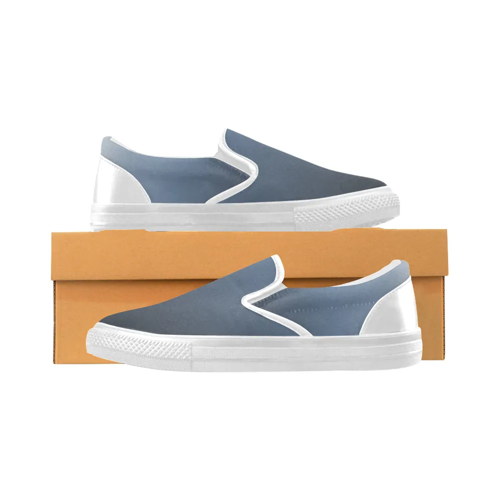 Men's Big Size Gradient Grey Solids Print Slip-on Canvas Shoes