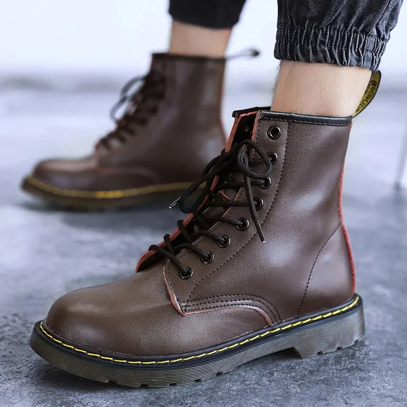 Men's Durable Lace Up Vegan Leather Winter Boots  | Ideal for Autumn/Winter