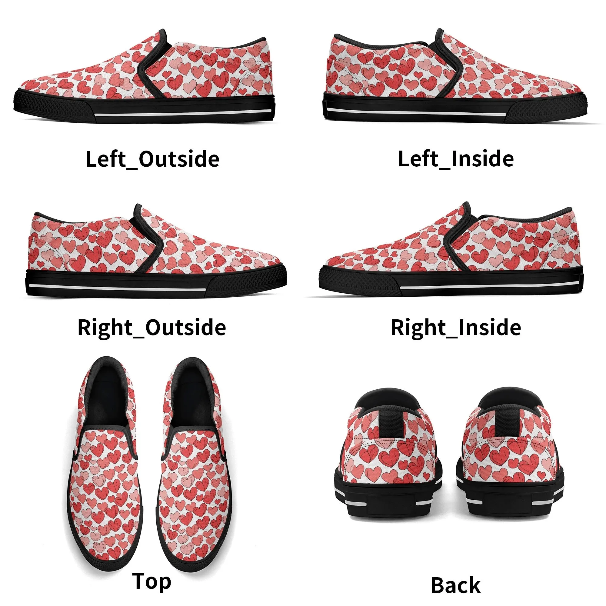 Mens Little Hearts Rubber Slip On Shoes