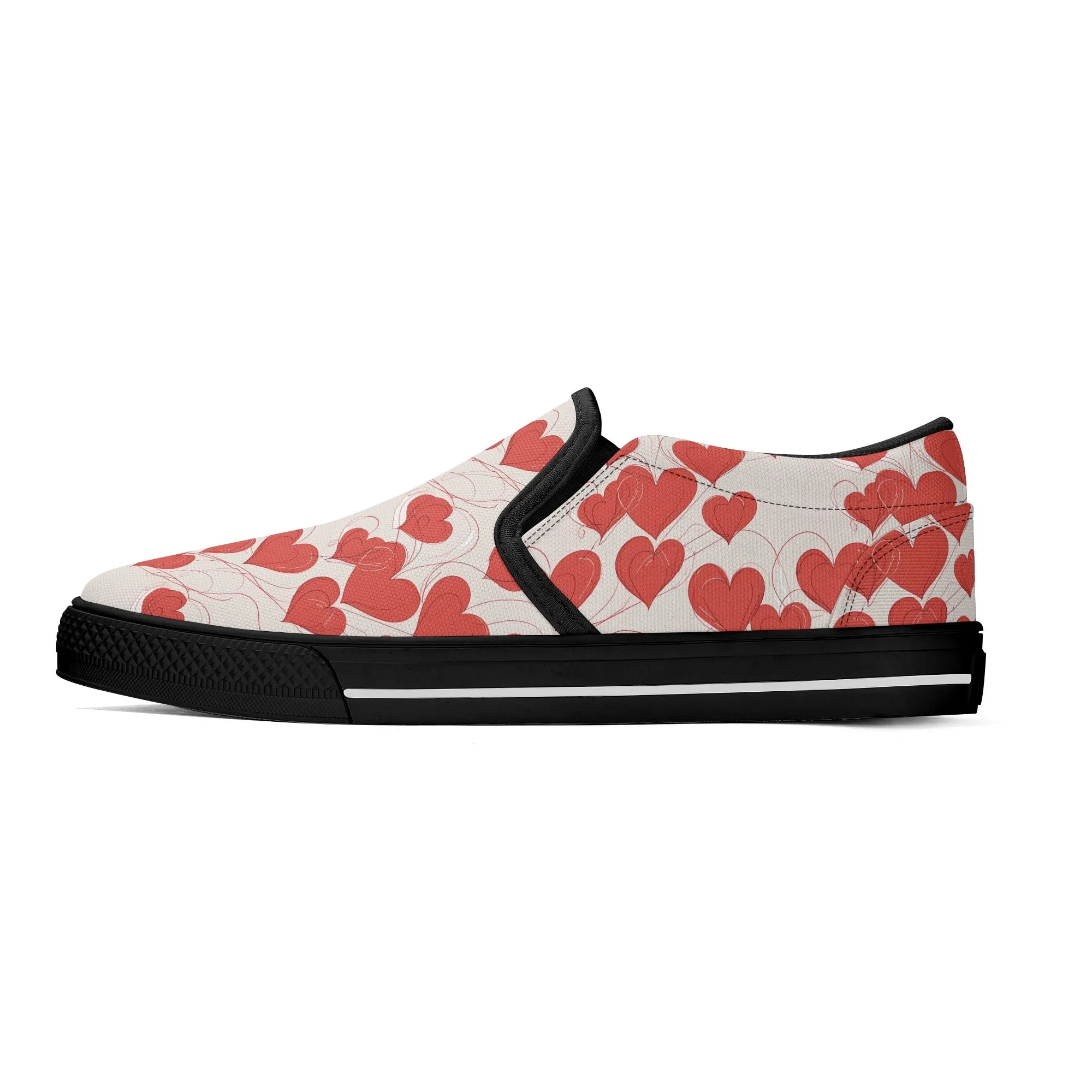 Mens Minimal Hearts Rubber Slip On Shoes