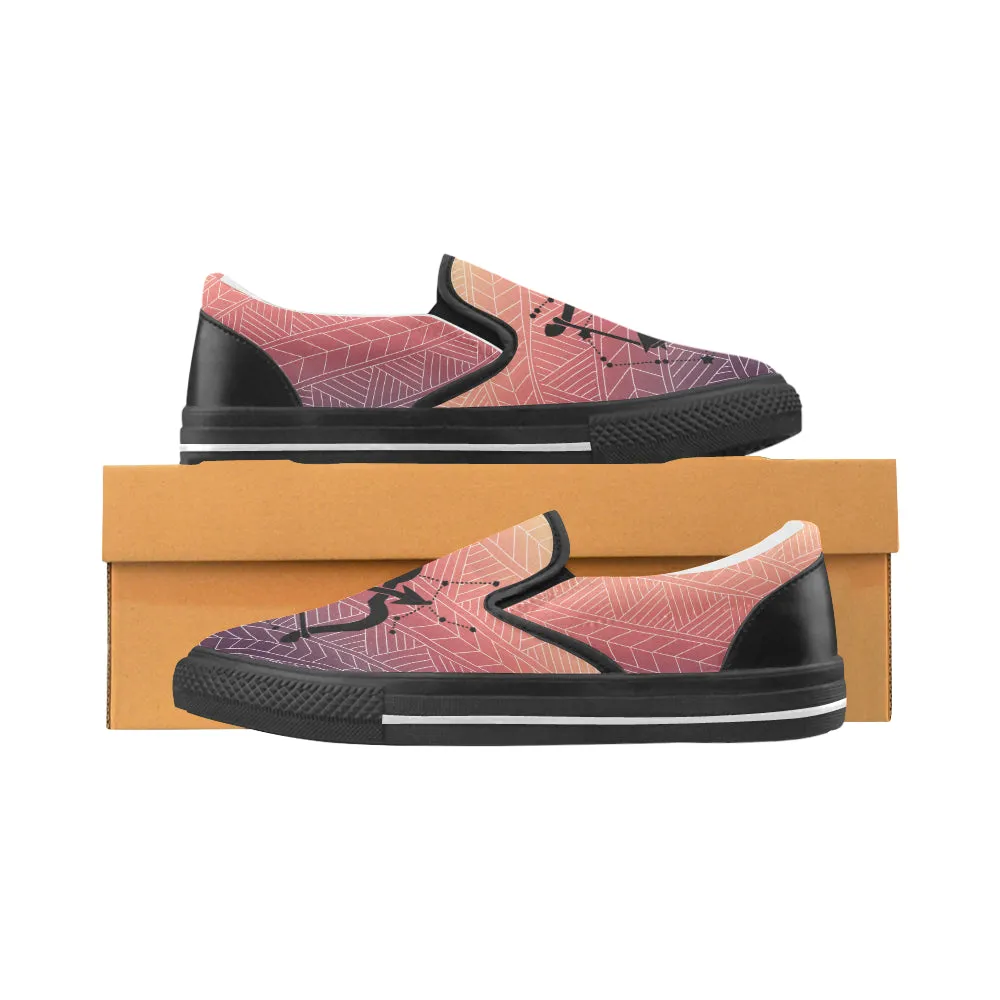 Men's Sagittarius Archer Zodiac Print Canvas Slip-on Shoes