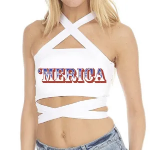 'Merica White Multi Way Bandeau Top