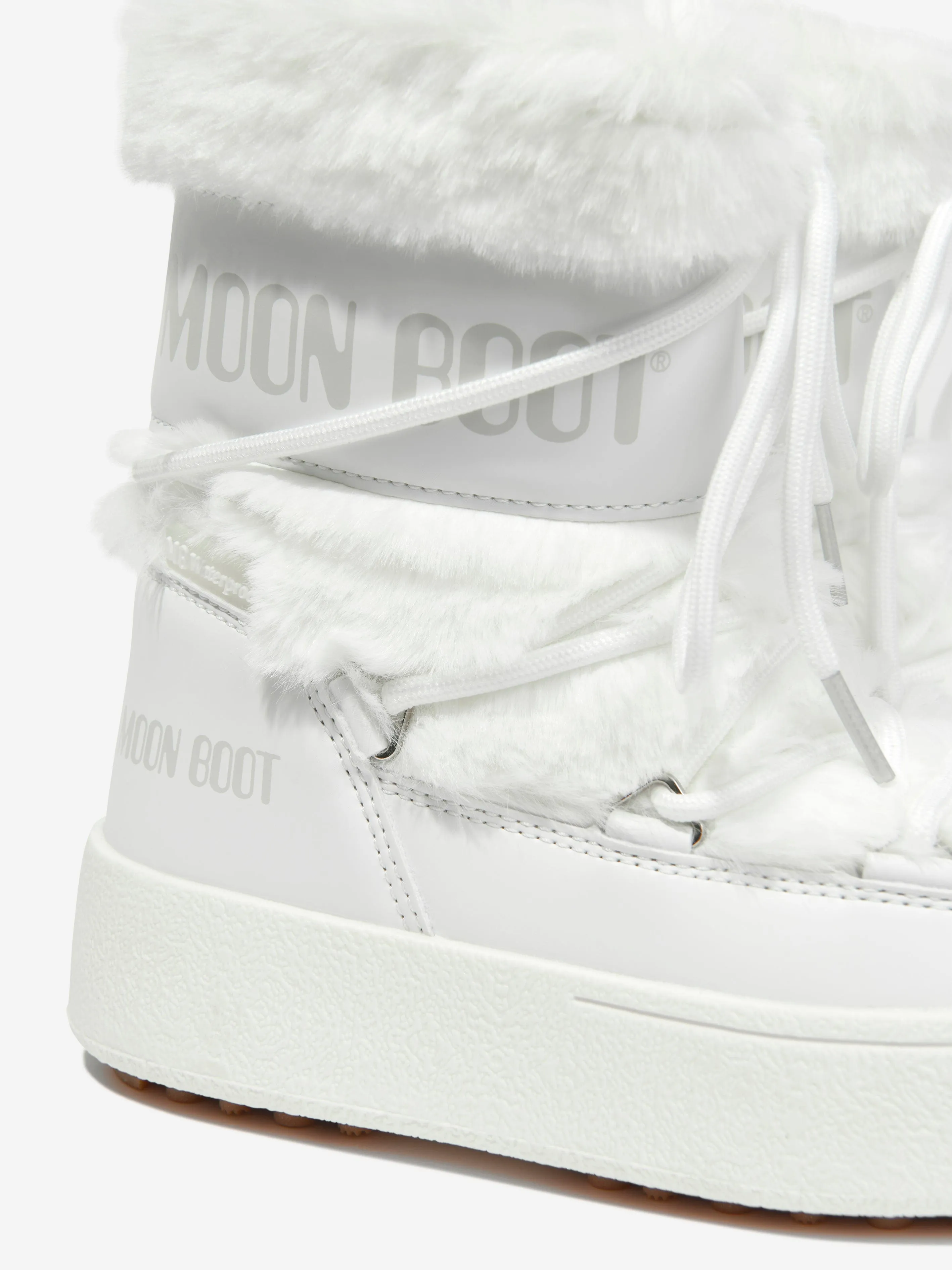 Moon Boot Girls JTrack Faux Fur Snow Boots in White