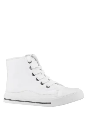 Nina Bertee Canvas Boots in White