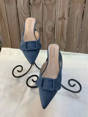 NWT JOURNEE COLLECTION SHOES 10 SLATE BLUE Suede SLIP ON Shoes