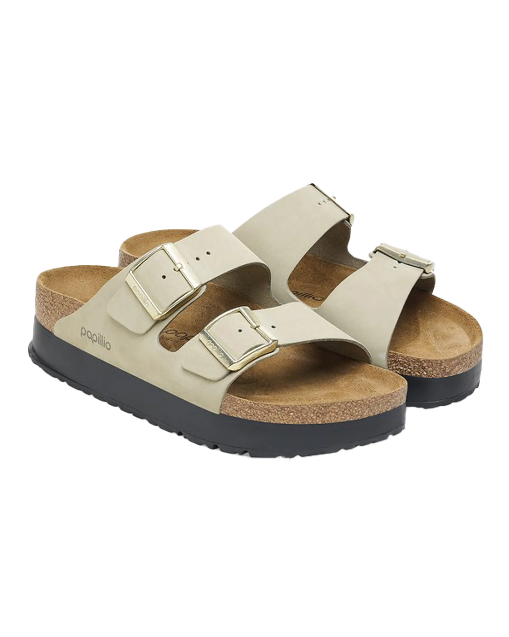 Papillio Arizona Platform Nubuck Sandals in Eucalyptus