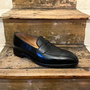 Regent - 'Henry George' Split-Toe Penny Loafer - Black Calf Leather