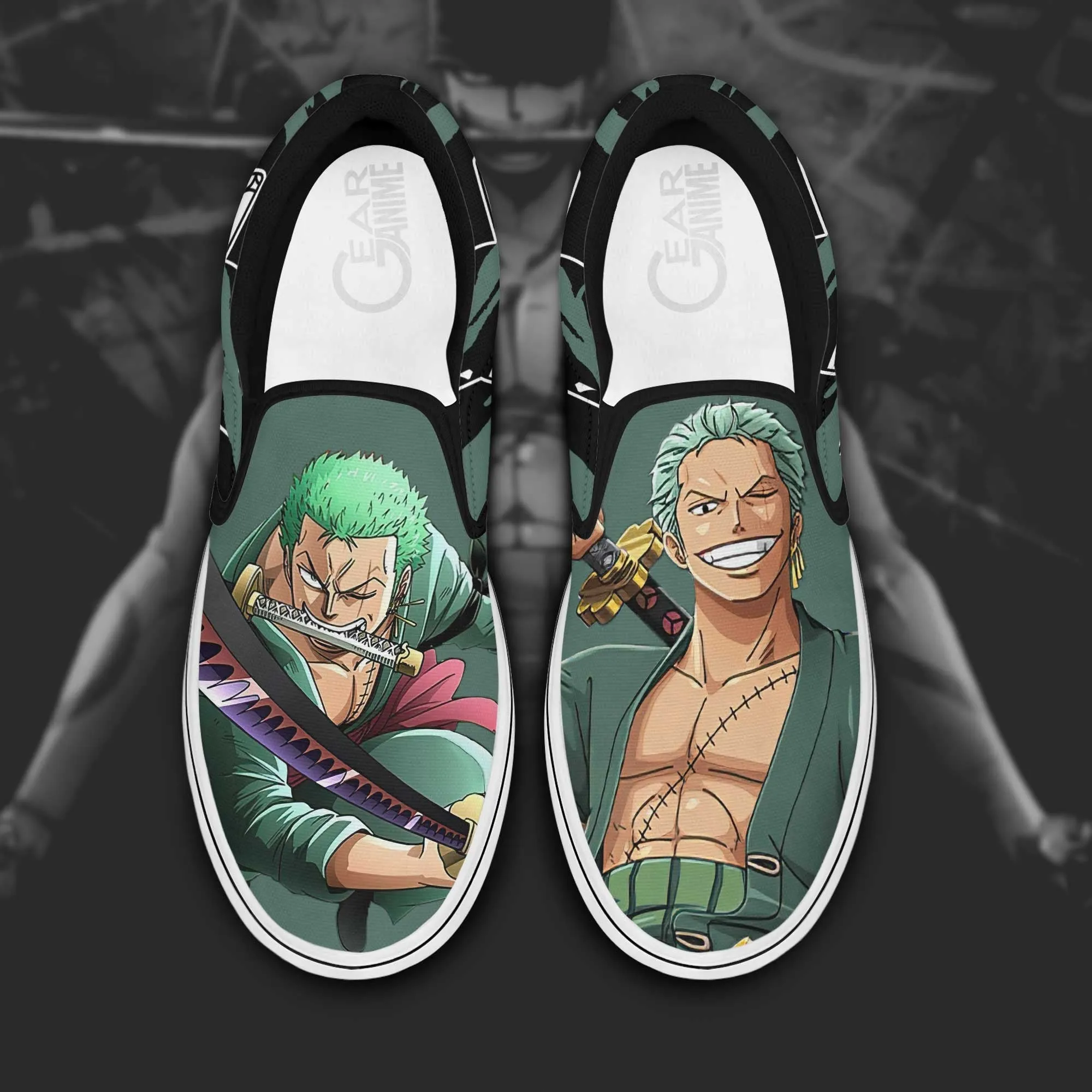 Roronoa Zoro Slip On Sneakers OP Custom Anime Shoes