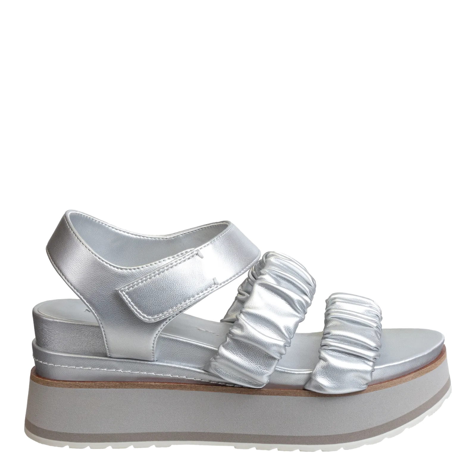 SENSOR in SILVER Platform Sandals