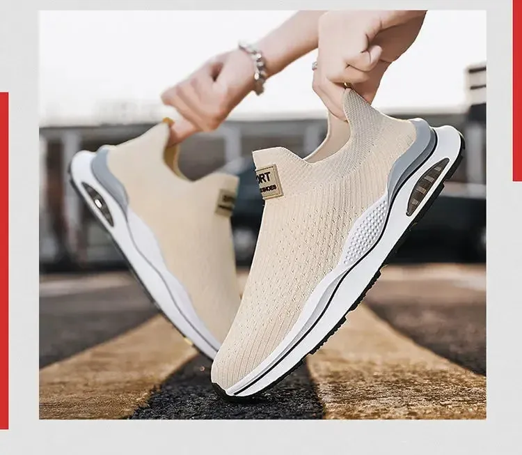 Slip on comfy walking mesh shoes