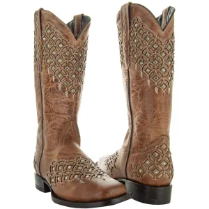 Soto Boots Womens Studded Inlay Cowgirl Boots M50058