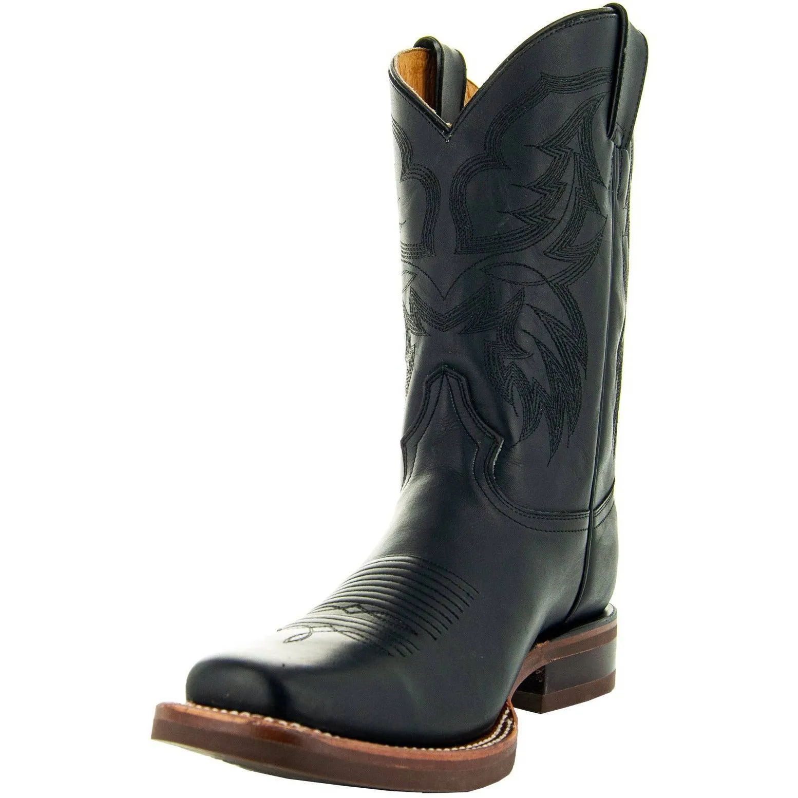 Square Toe Leather Cowboy Boots H4002