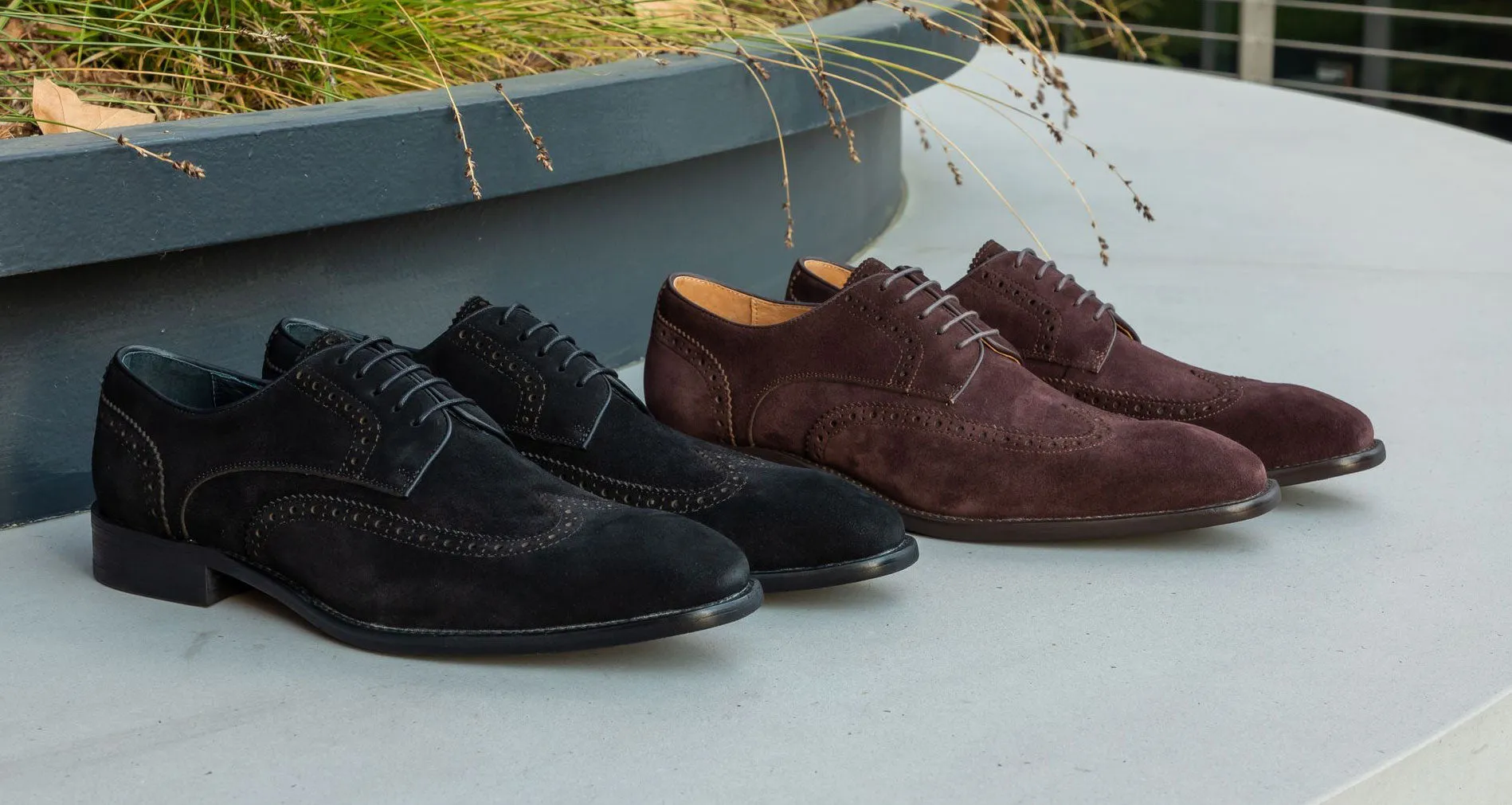 Suede Lace-Up Shoe Black