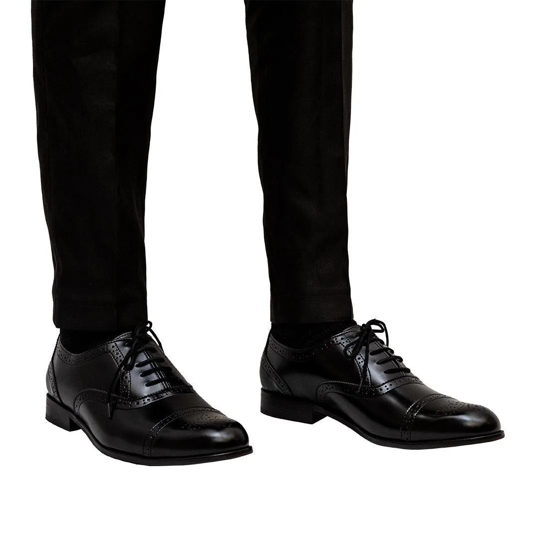 TERRY- BLACK BROGUE LACE UP