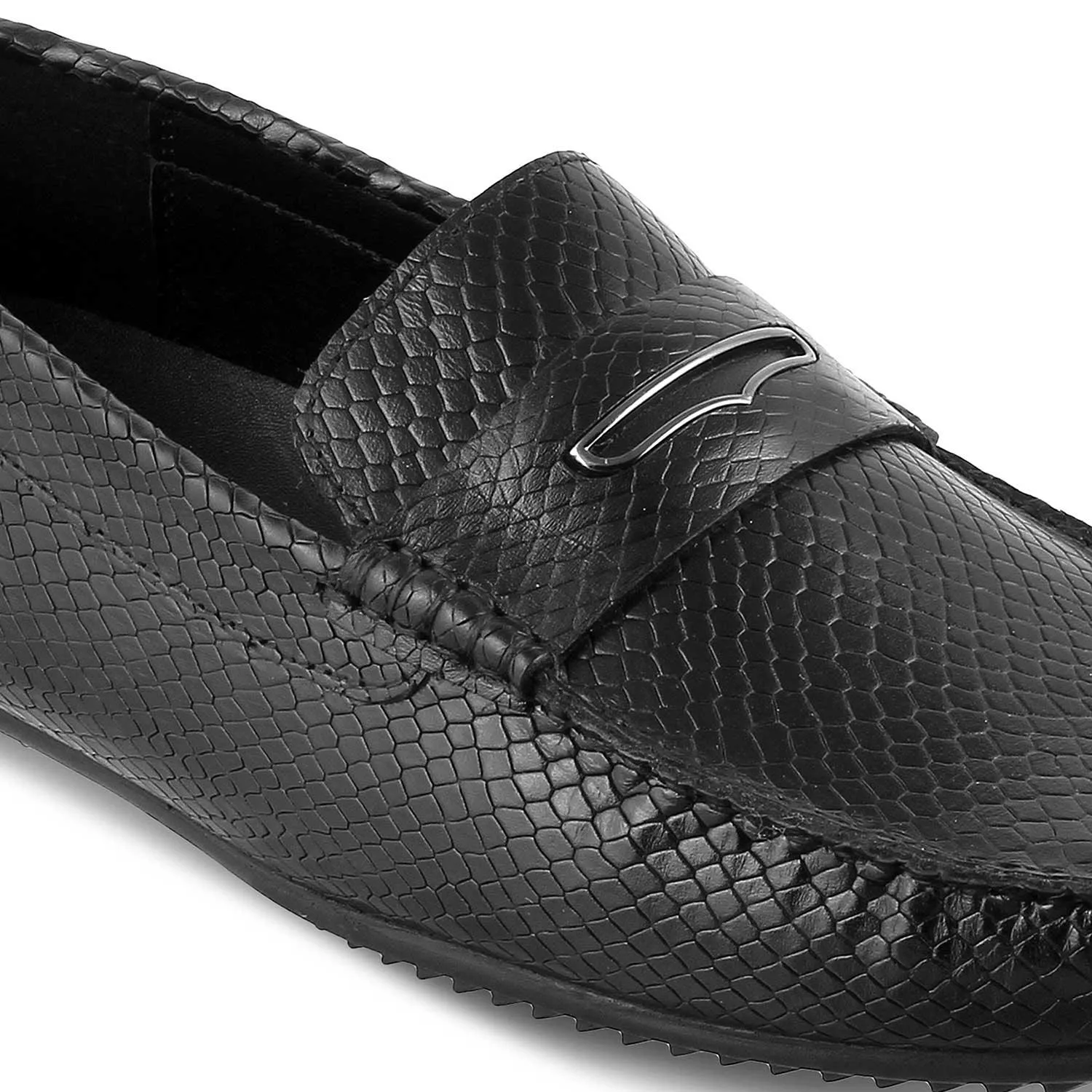 The Astro Black Men's Leather Loafers Tresmode