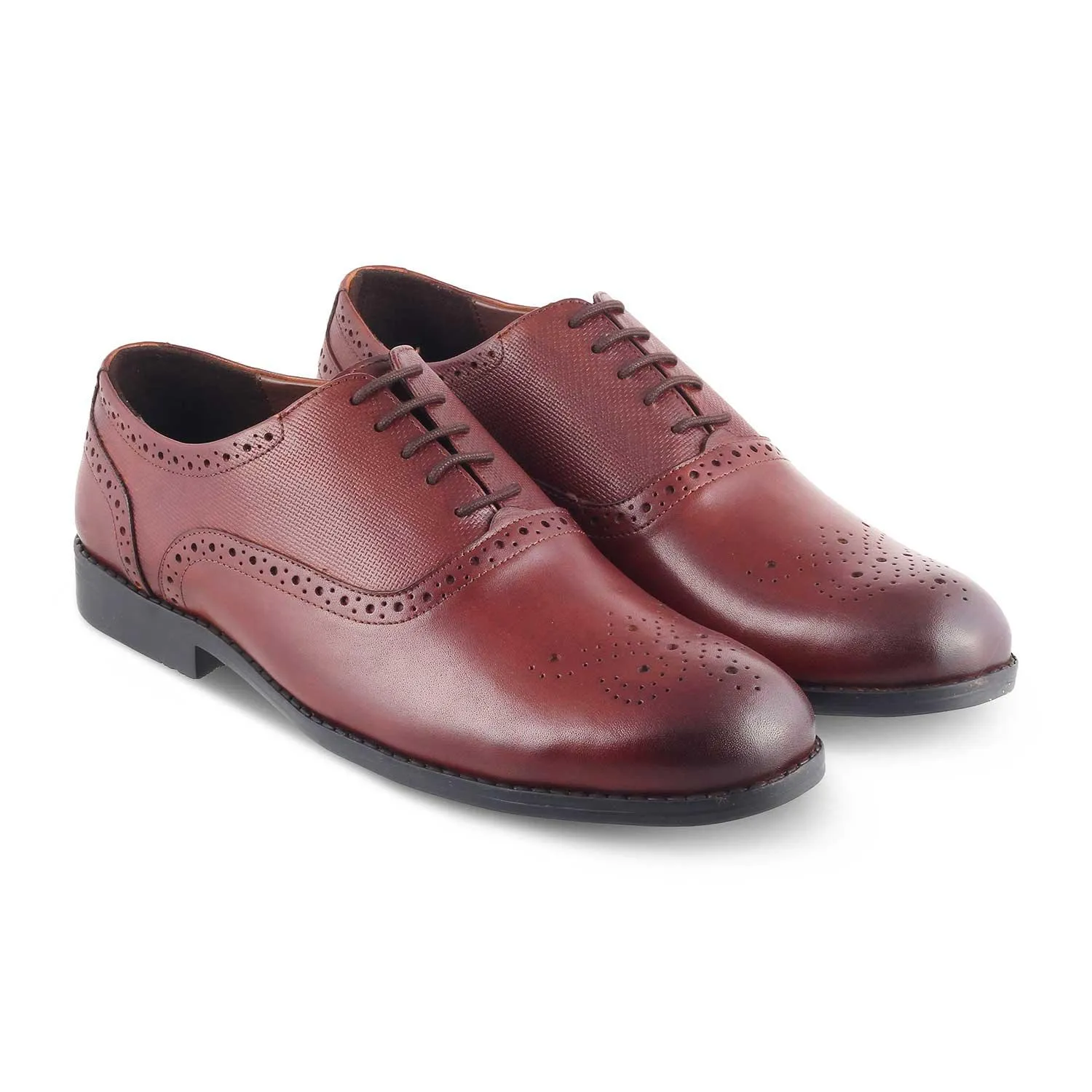 The Cerob Tan Men's Oxford Brogue Lace Ups Tresmode