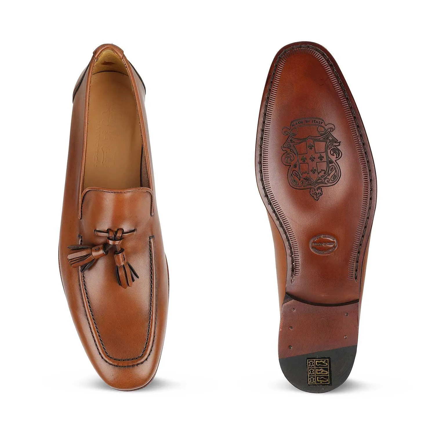 The Maffeo Tan Men's Handcrafted Leather Loafers Tresmode