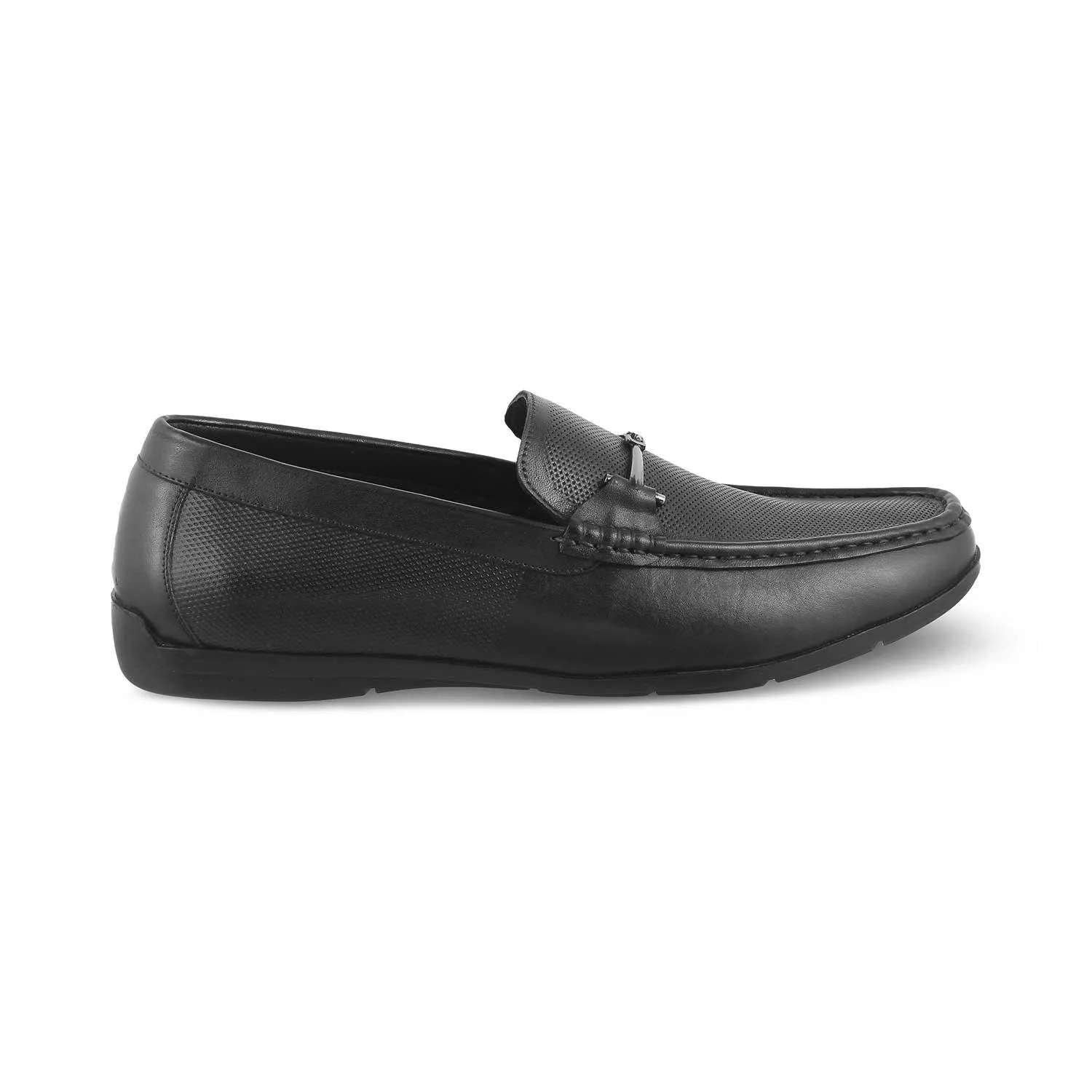 The Nimbia Black Men's Leather Loafers Tresmode