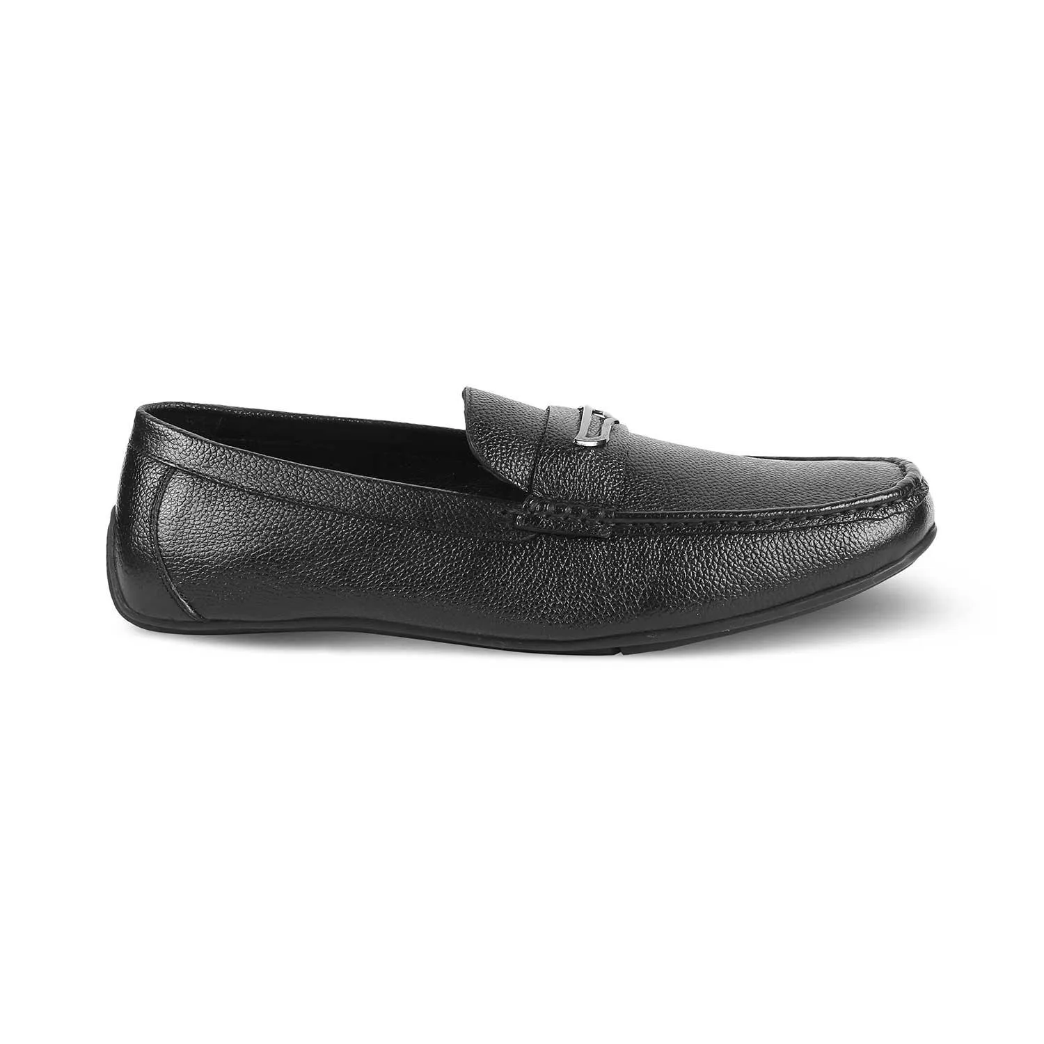 The Odry Black Men's Leather Driving Loafers Tresmode