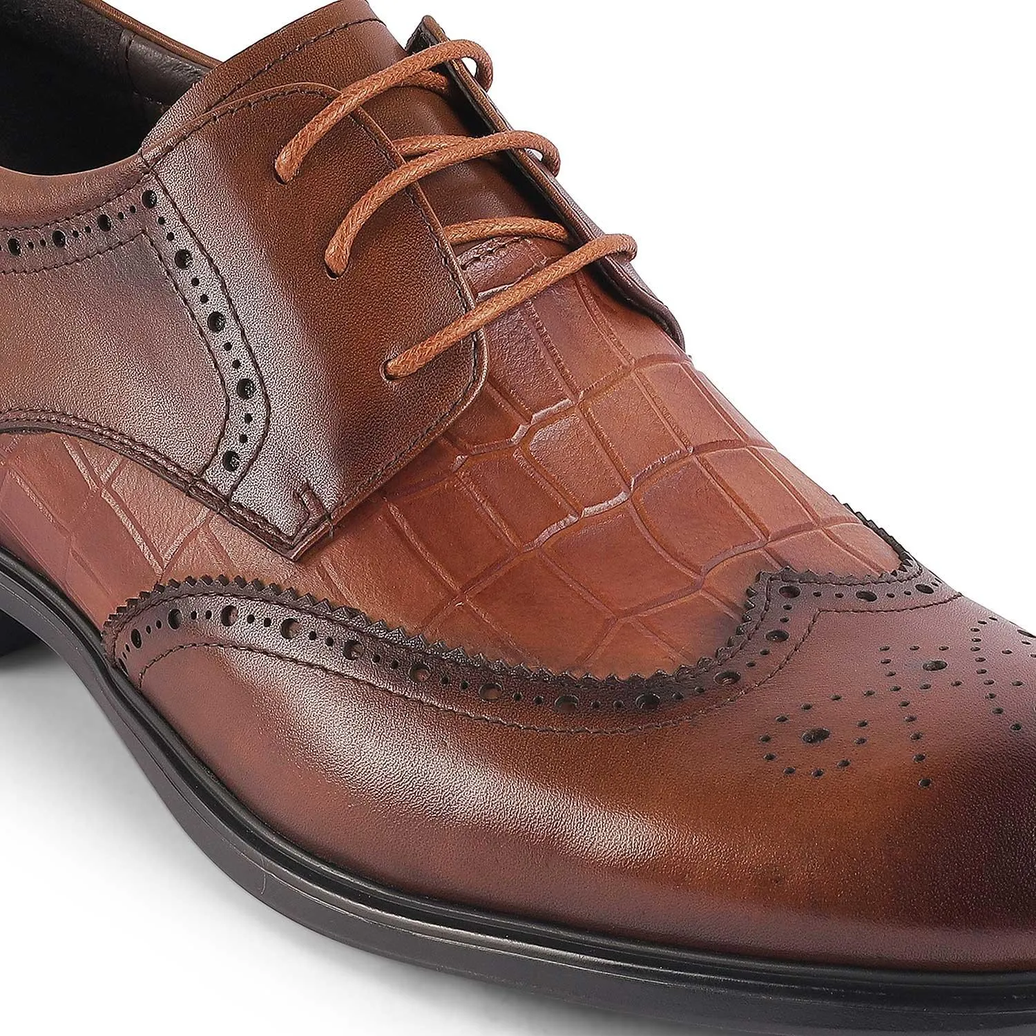 Tresmode Cent Brown Men's Oxford Brogue Lace Ups