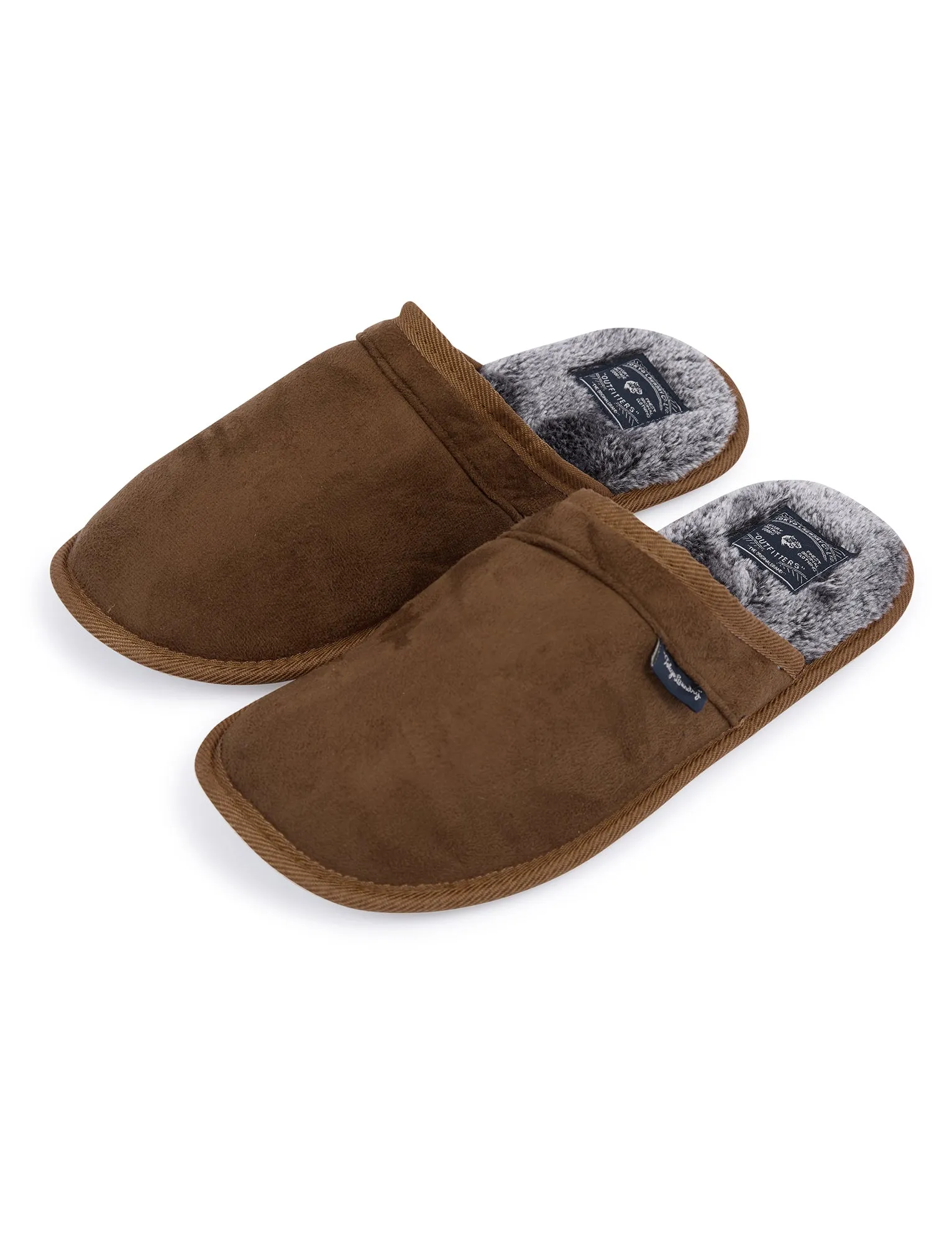 Tundra Faux-Suede Mule Slippers with Faux Fur Lining in Tan - Tokyo Laundry