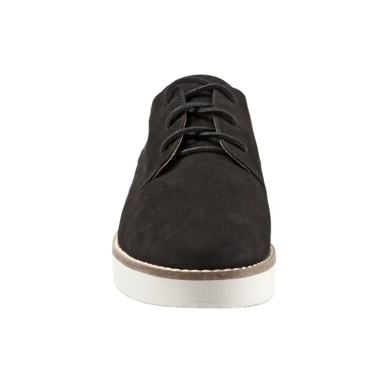 Willis 001 Black Nubuck Oxford with White sole Lace Up Shoes