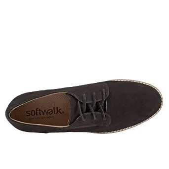 Willis 001 Black Nubuck Oxford with White sole Lace Up Shoes