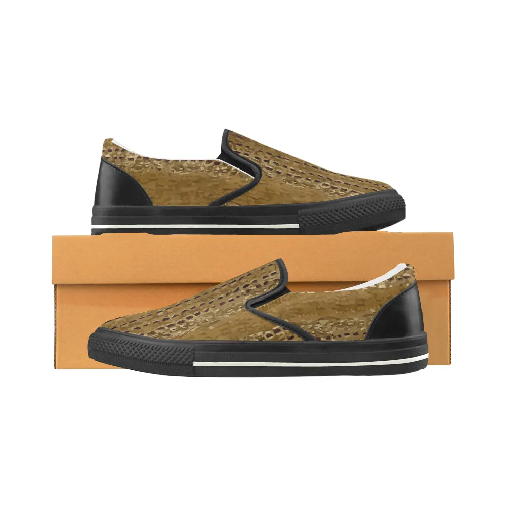 Women's Crocodile Print Slip-on Canvas Shoes