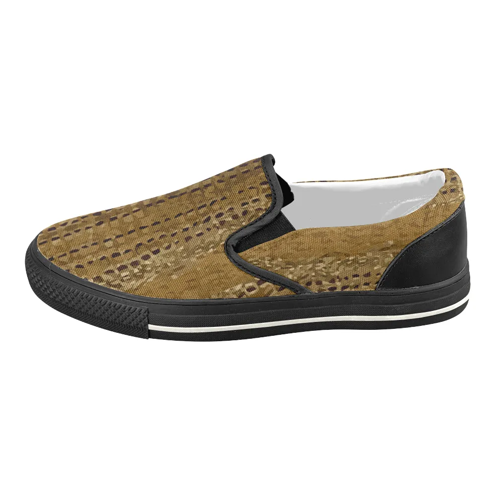 Women's Crocodile Print Slip-on Canvas Shoes