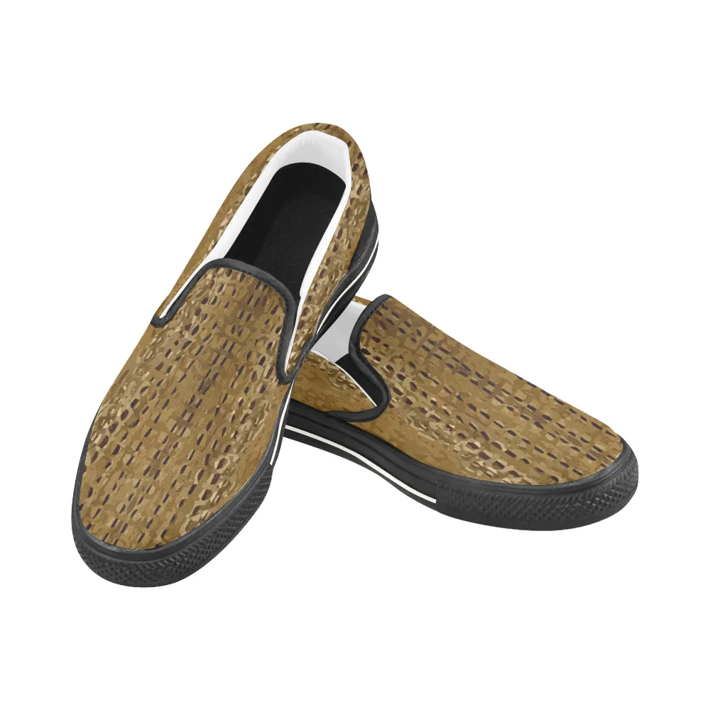 Women's Crocodile Print Slip-on Canvas Shoes