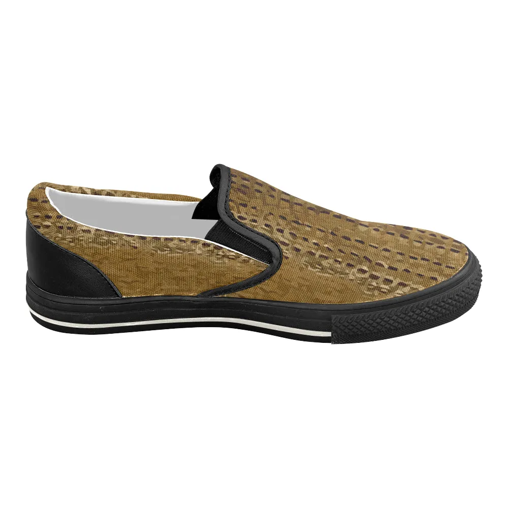 Women's Crocodile Print Slip-on Canvas Shoes