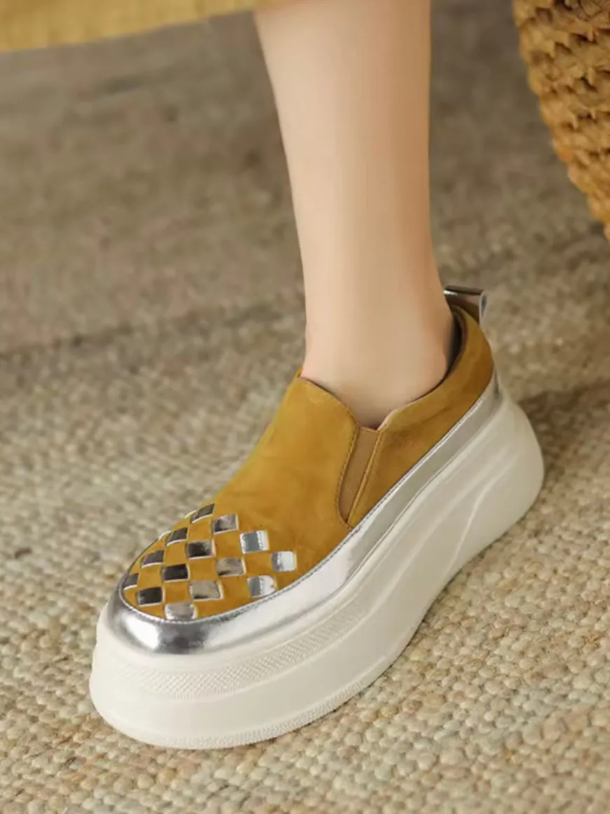 Yellow and silver platforms slip on